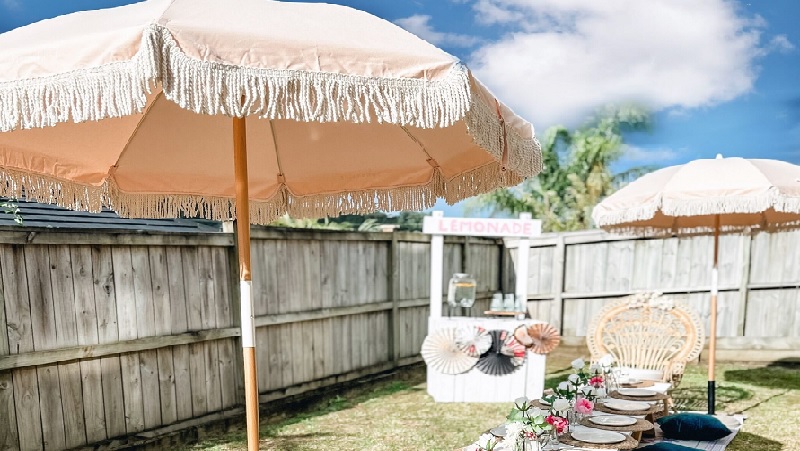 Salmon Picnic Umbrella